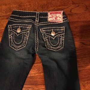 True religion straight leg jeans white stitching